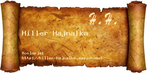 Hiller Hajnalka névjegykártya